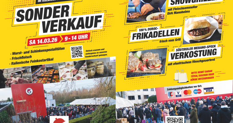 Nächster Sonderverkauf am 14.03.